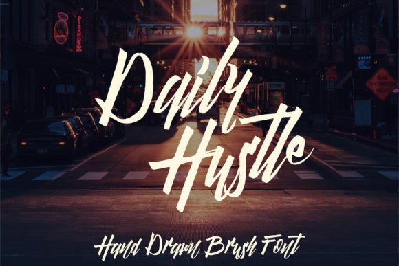 Daily Hustle: A Bold Brush Script for Modern Branding Projects